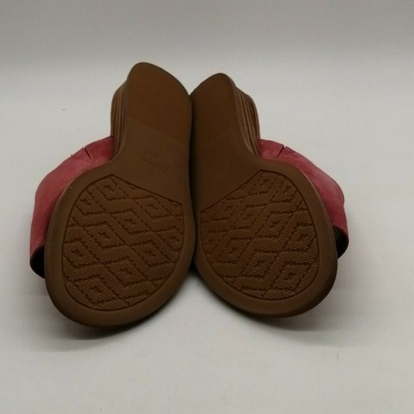 Zodiac Womens Gaida Toe Loop Thong Sandals Raspberry Leather Wedge Heel 9.5M NEW - Picture 4 of 10